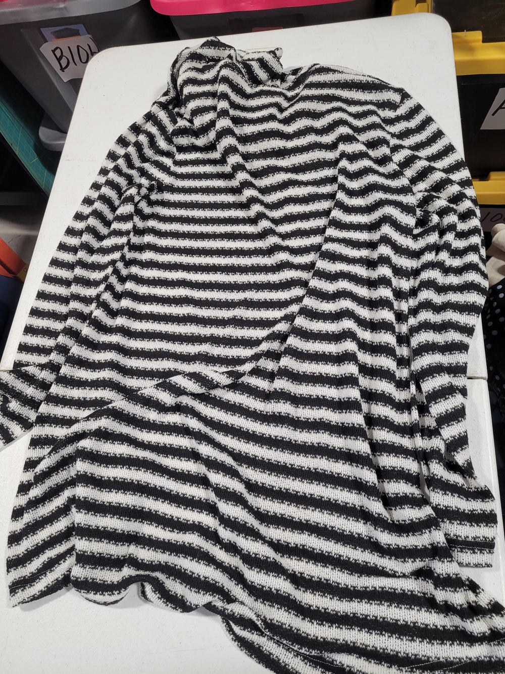La Blanca Black & White Striped Hooded Sweater - Picture 3 of 3